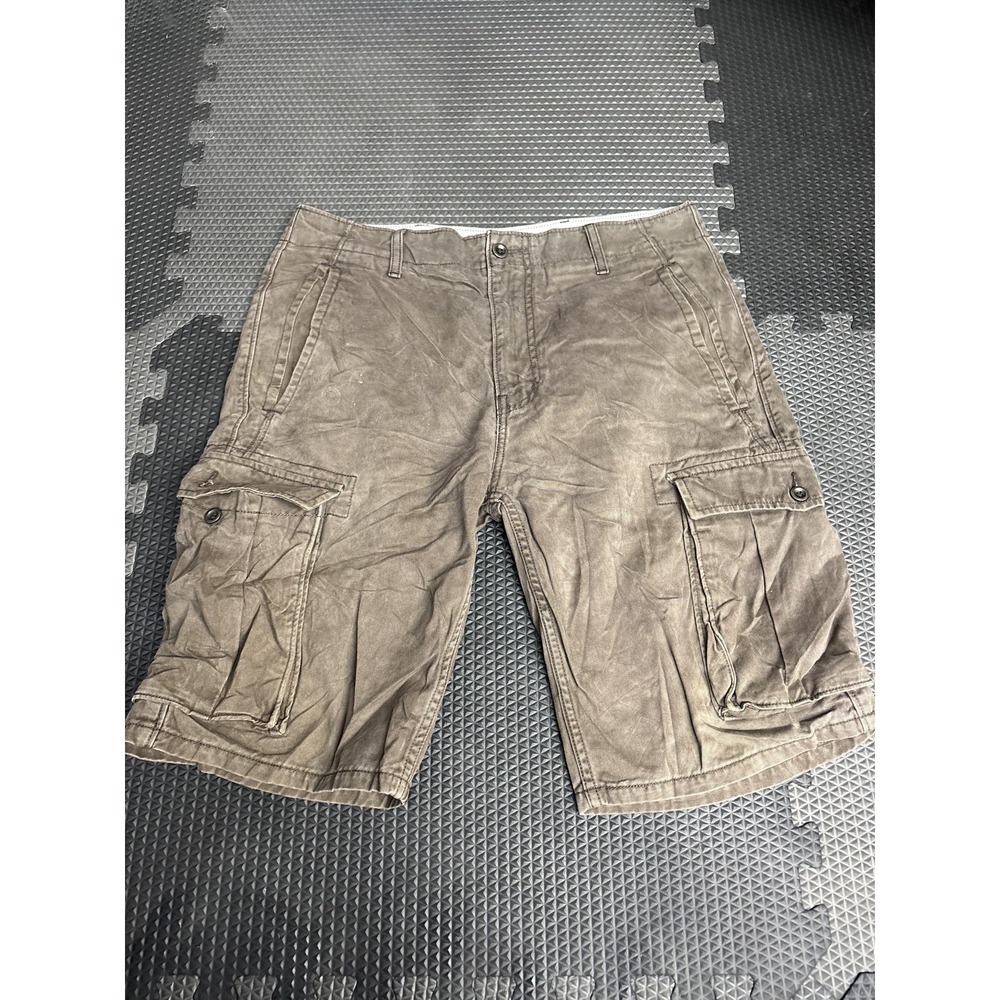 Levi's Men's W31 Brown Cargo Shorts Regular Fit Button Zipper Pockets Casual
